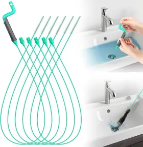 009 445047312335 Rotating Handle Drain Snake - 40 Inch Steel Wire Hair Clog Remover Heavy Duty F