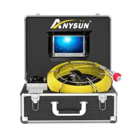 7d1-30 Anysun Sewer Camera 100ft Can Connect External Monitor Zoom In And Out Ip68 Water