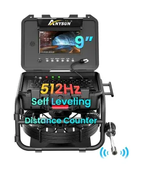F5100 Anysun Self-leveling Sewer Camera With 512hz Transmitter Distance Counter 1