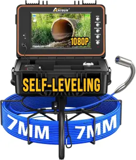 L09d2 Anysun 9 Inch Self Leveling Sewer Camera 100ft Pipe Inspection With Meter Counte