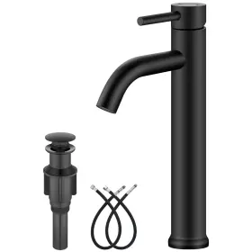 B0cjlqwjmt Aolemi Matte Black Vessel Sink Faucet Bathroom Tall Stainless Steel Ba