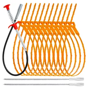 Drain-0001-2220 Aurameilon 22.4inch Drain Snake 1pc 20inch Hair Clog Remover 12 Pcs And 18inch