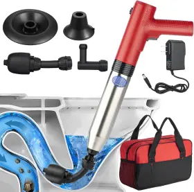 Mtstq-red-2025 Banores Electric Toilet Plunger High Pressure Drain Unclogger Plungers Red