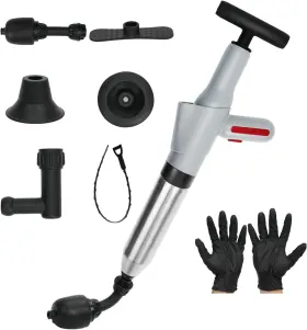 Bld0007 Blubld Toilet Plunger High Pressure Clog Remover Air Drain Unclogger Blaster Grey