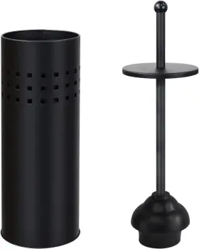 Bdtpl1blk Blue Donuts Toilet Plunger With Holder For Bathroom Multi Drain Black