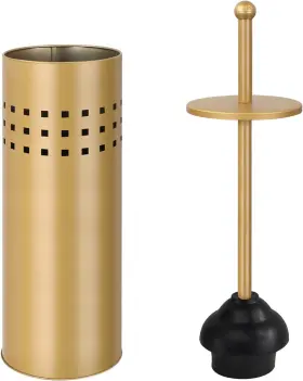 Bdtpl1gld Blue Donuts Toilet Plunger With Holder For Bathroom Multi Drain Gold