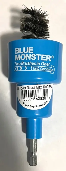 62830 Blue Monster Power Deuce 3/4 Inch Copper Tube And Reamer 1/4 Hex Shank Clean Prep
