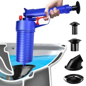 Bmdyjk 718387809818 Toilet Plunger Set Drain Clog Remover With 4 Sized Suckers High Pressure Ai
