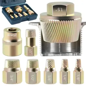 Bornpye 768383101133 1.5 Inch Tub Drain Removal Tool 8-pieces Pipe Nipple Extractor With 1-inch Socke
