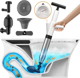 Plunger-01 Brand Veuieizt Toilet Plunger Drain Clog Remover High-pressure Air Blaster White