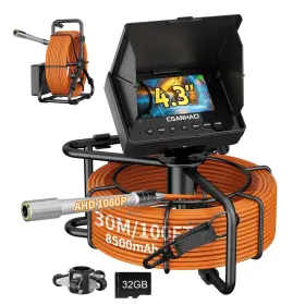 Branded 313096134130 Sewer Camera 100ft/30m Borescopes Plumbing Snake Pipe Inspection Dvr And Au