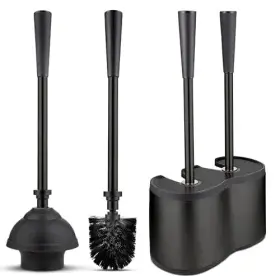 Branded 647379999629 2 Pack Toilet Brush And Plunger Set 18-in - Updated Matte Black
