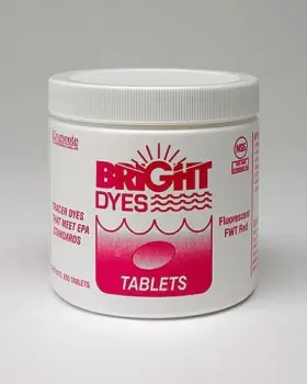 101103 Bright Dyes Fluorescent Water And Sewer Leak Tracer Dye Fwt Red 200 - 5/8 Inch Tablets