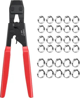 Cam004e Camway Pex Crimping Tool Kit 3/8 Inch -1 Cinch Clamp Plumber With 30 Clamps