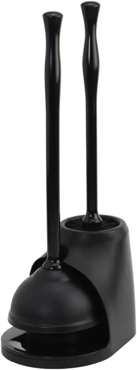 8500101 Casabella Bowl Brush And Plunger Combo - Heavy-duty Toilet Black