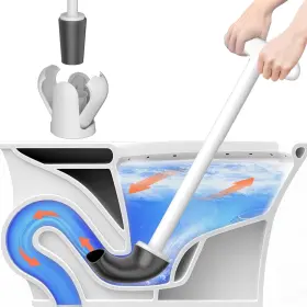 Tp007-w4 Cinola Upgraded Toilet Plunger With Holder Wall Mounted Bowl White
