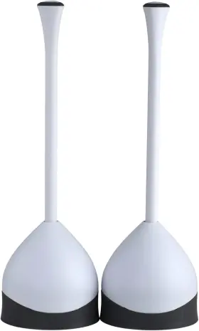 620050 Clorox Toilet Plunger With Hideaway Caddy Set Of 2 Bathroom 2-pack White