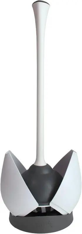 621225 Clorox Toilet Plunger With Hideaway Caddy 1-pack White/grey