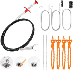 Dscr01 Coficina 10 Pcs Drain Snake Hair Clog Remover Tool Set Removal To