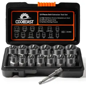 Coqcq1hs14 Coobeast Bolt Extractor Set Heavy Duty 13pcs Kit With 3/8 Inch Adapter