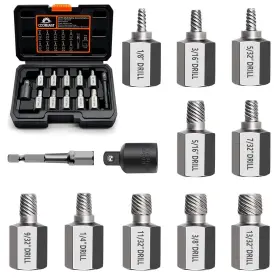 Coqcq4hs12 Coobeast 12pcs Screw Extractor Set Easy Out Bolt Kit With Bottom 3/8inch Dr