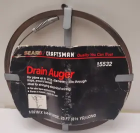 95532 Craftsman High Carbon 1/32 By 1/4 Inch Hand Auger Drain Snake Plumbing Tool