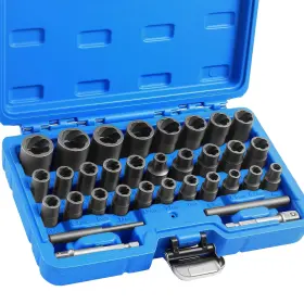 Disen Ds-33lsqcq 33 Pcs Bolt Extractor Kit Set 1/4 Inch And 3/8 Nut Remover Cr-