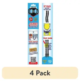700804 Dr. Rooter 4 Pack 20 Inch Drain Snake With 46 Trap Spikes Non-toxic And Reusable 2 Pc