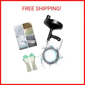 Drainsoon 791294825881 Auger 25 Ft With Gloves Plumbing Snake Drain Hair Clog Remover Heavy Dut