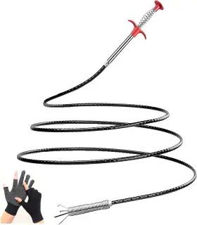 Duoerle 313105044092 62inch Drain Clog Remover Toilet Snake Plumbing Grabber Reacher Tool With
