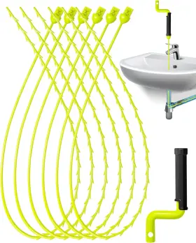 Enthun 313097548561 Drain Clog Remover With Rotating Handle Drains Cleaner Sticks Tools For Basin