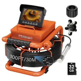 Esanhao 445033020022 Sewer Camera 100ft/30m Borescopes Plumbing Snake Pipe Inspection Dvr And Au