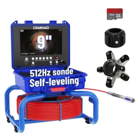 Plus-50m Esanhao Sewer Camera With 512hz Transmitter And Distance Counter 9 Inch Hd Screen