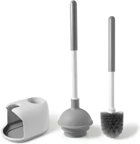 Fx-07 Eyliden Toilet Plunger And Brush Set Upgrade 3-step 1 Pack White Grey