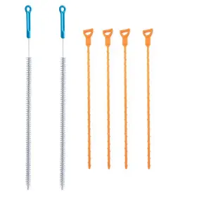 Fommen 778862141178 Sink Hair Snake Drain Cleaning Brush 2 Pack 4 Sewer Catcher Dr