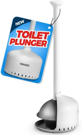 Tb543 Forasto Toilet Plunger With Holder Plungers For Bathroom Heavy Duty White