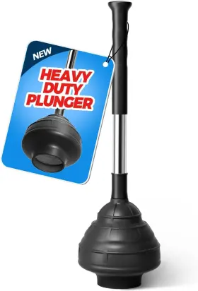 Tb5ew43 Forasto Heavy Duty Toilet Plunger - Powerful Clog Removal Plungers For Black