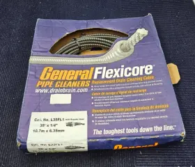 General Pipe Cleaners L35fl1 Flexicore Drain Cleaning Cable 35 Ft. X 1/4 Inch