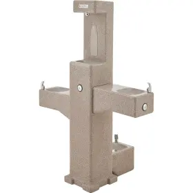 603605 Global Industrial Outdoor Bottle Filler With Bi-level Fountain Pet Station