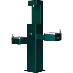 761220gn Global Industrial Outdoor Bottle Filling Station Bi-level Drinking Fountain Green Powder Coat