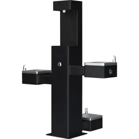 761221bk Global Industrial Outdoor Bottle Filler Bi-level Drinking Fountain Pet Station Black Powder Coat