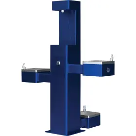 761221bl Global Industrial Outdoor Bottle Filler Bi-level Drinking Fountain Pet Station Blue Powder Coat
