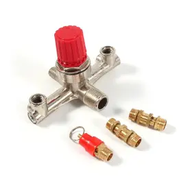 Gloglow 715538507050 Air Compressor Pressure Switch Double Outlet Tube Alloy Co