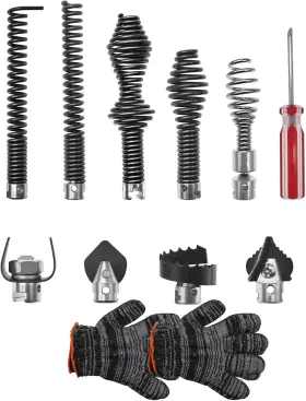 62270 Guizhius 10pcs Drain Snake Cutter And Auger Kit With Glove Fit For Ridgid C8