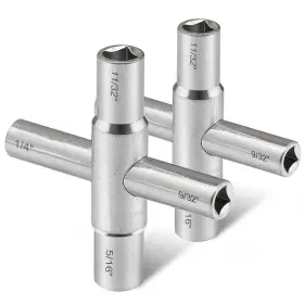 X001-2-au Hanpex 2pc. 4 Way Sillcock Water Key Set 1/4 Inch 9/32 5/16 11/32 Utility Fi