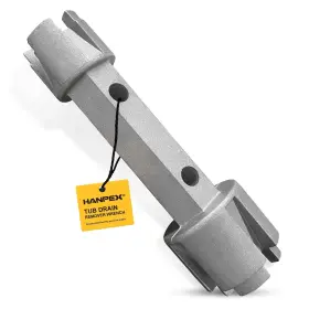 X026-au Hanpex Tub Drain Remover Wrench - Dual Ended For Bath And Shower Drains Closet Spuds