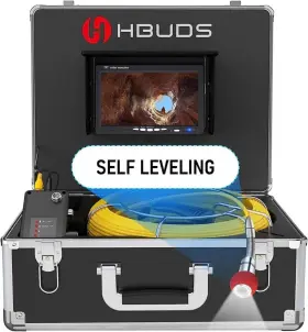 Hbuds 774196180999 Sewer Camera Self Leveling 165ft Drain Pipe Cameras With Meter Counter 12v