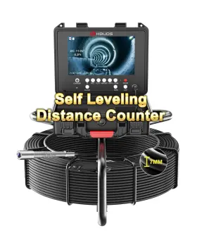 F5860-100ft-self-leveling Hbuds Sewer Camera Self Leveling 100ft 7mm Thicker Cable Drain With Distanc
