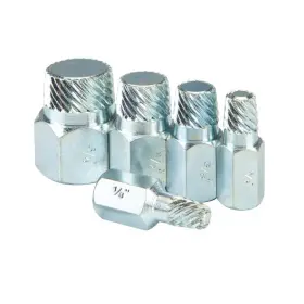 Hft-93822 Hft 5 Piece Iron Inside Pipe Nipple Extractor Easy Out Remover Tool