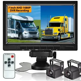 Hikity 702248621572 Ahd Dual Backup Camera With 7ftft 1080p Dvr Monitor Front And Rear V... Fast Ship